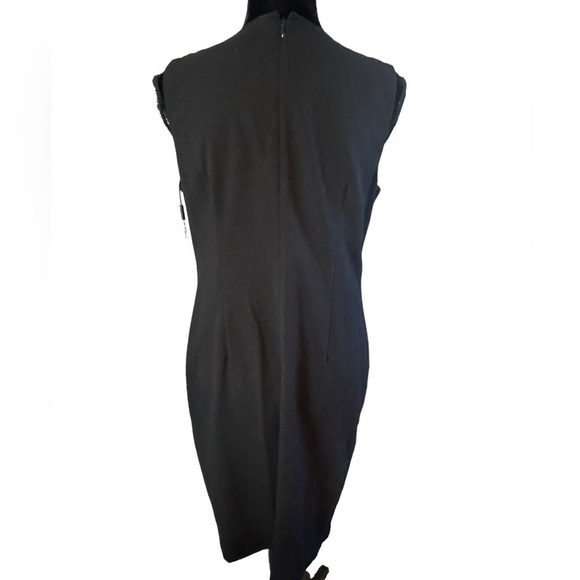 Calvin Klein black sleeveless lined dress with large pearl buttons sz 10 NWT - Picture 4 of 8